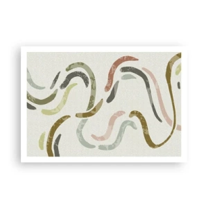 Poster - Abstrakte Bögen in Pastellfarben - 100x70cm - Fröhlicher Tanz der Abstraktion - Moderne Wanddekoration für Wohnzimmer und Schlafzimmer ARTTOR