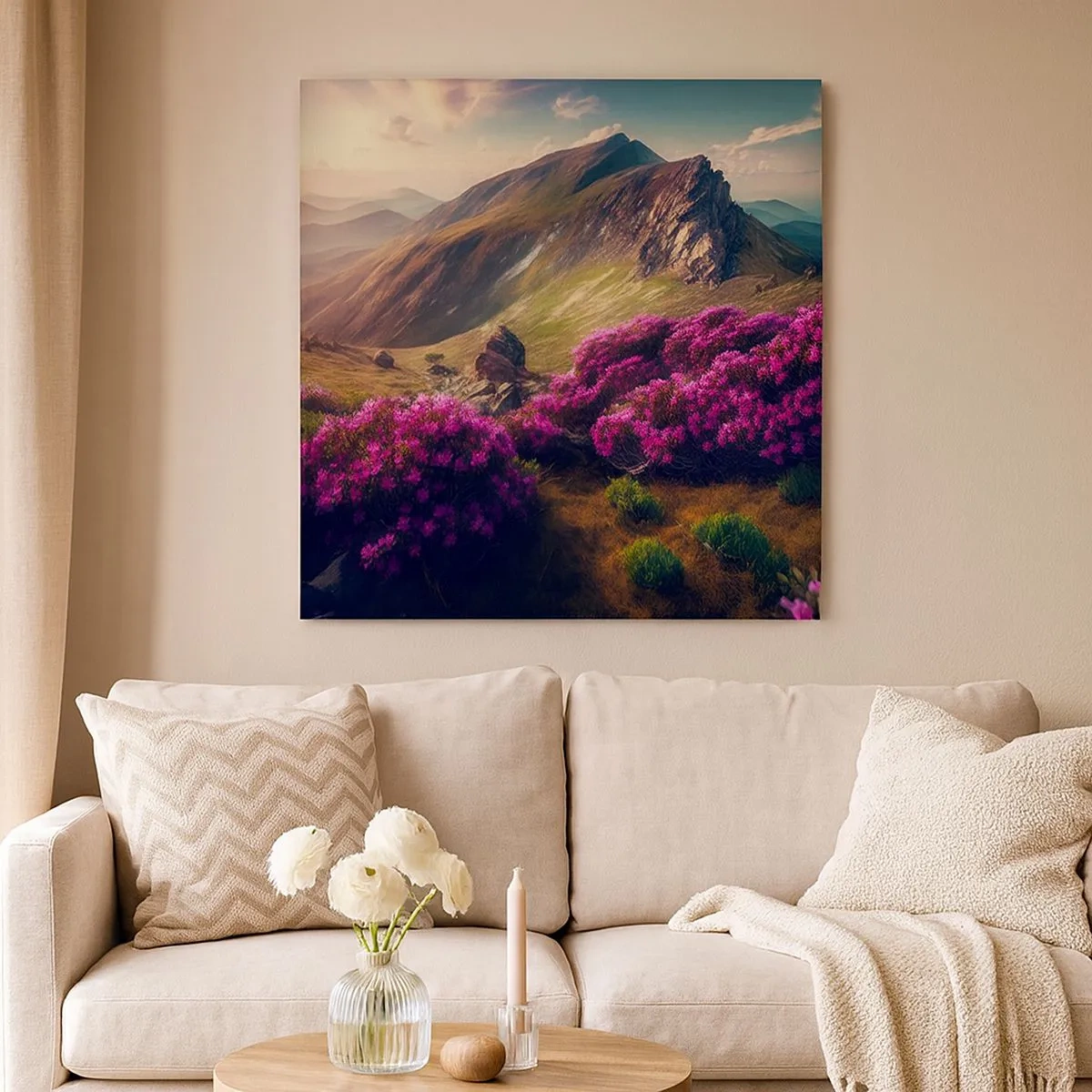 Bild auf Leinwand - Leinwandbild - Sommer in den Bergen - 30x30 cm