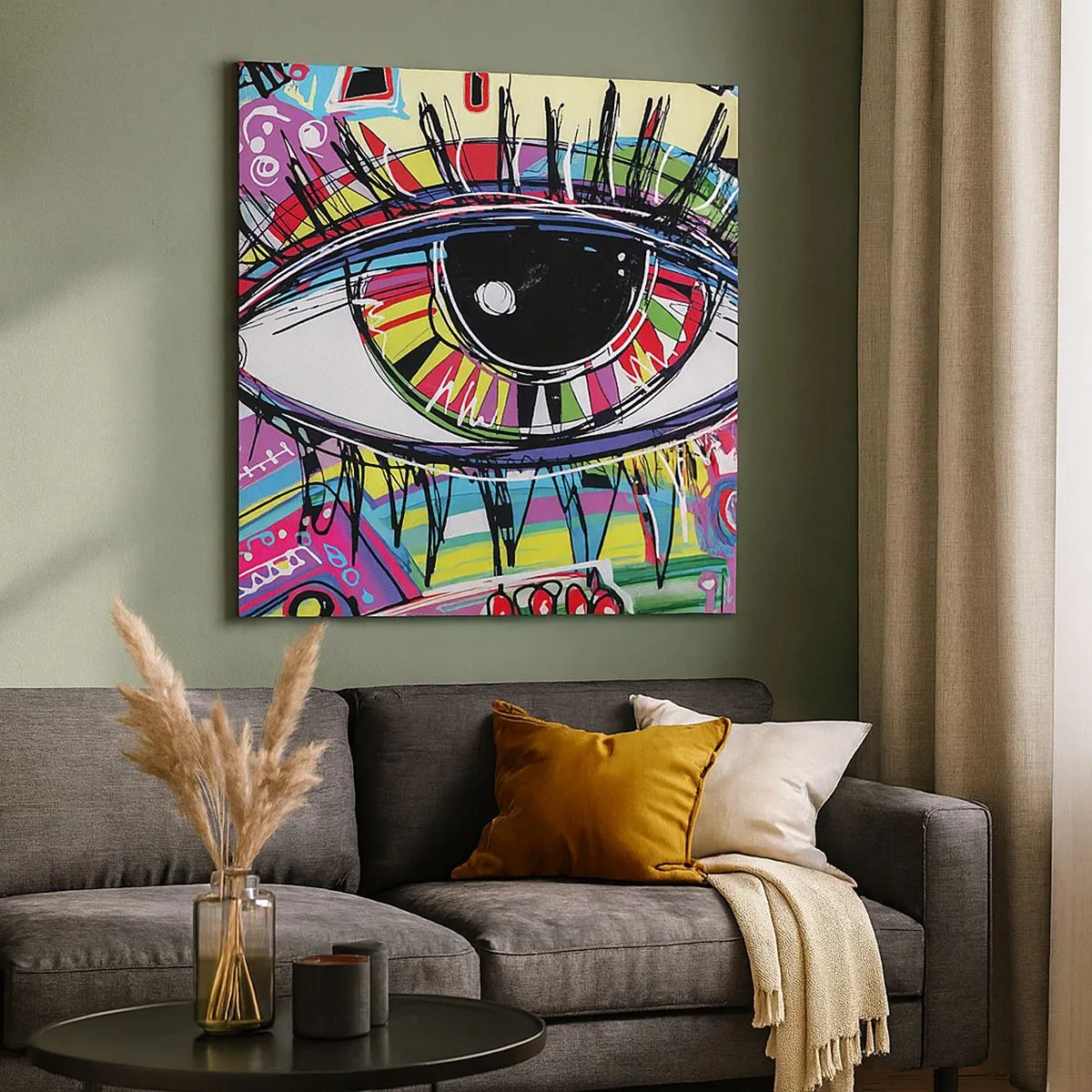 Bild auf Leinwand - Leinwandbild - Buntes Auge - bunte Seele - 30x30 cm