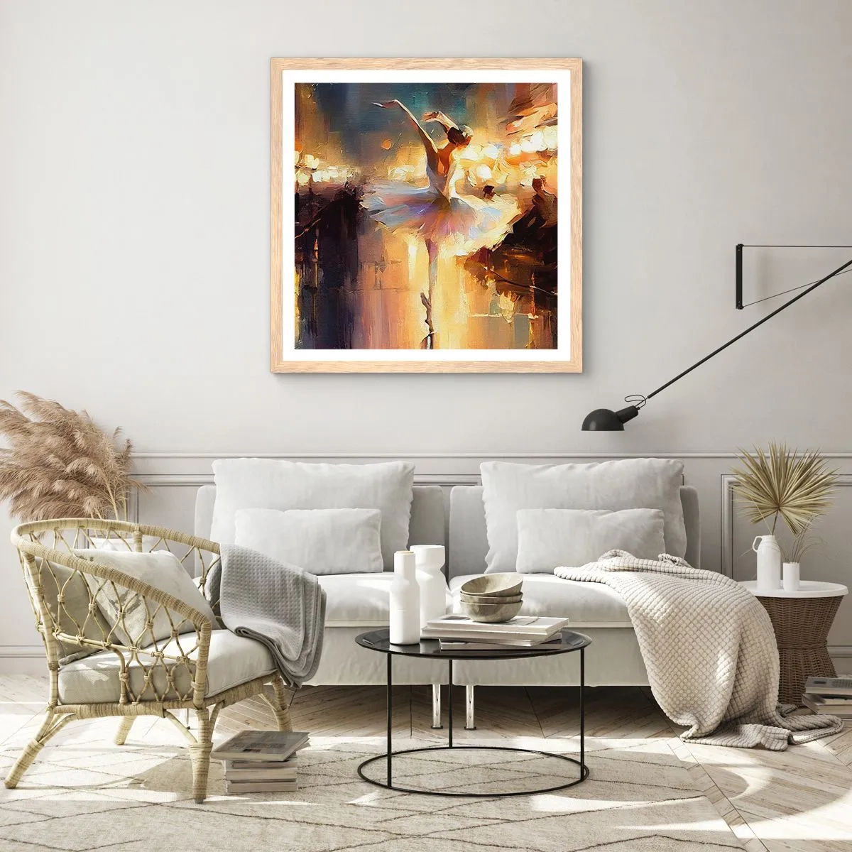 Poster in einem Rahmen aus heller Eiche - Wunder auf der Straße - 40x40 cm