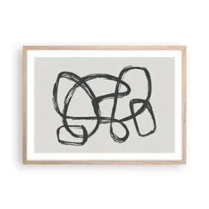 Poster in einem Rahmen aus heller Eiche - Schleifenabstraktion - 70x50 cm