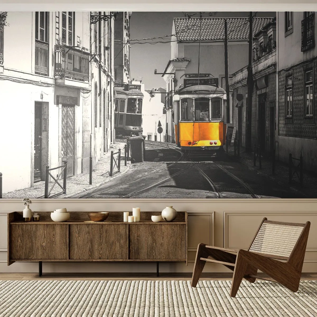 Fototapete Premium Canvas - Der Geist von Lissabon - Stadt, Lissabon, Die Architektur - 200x140 cm