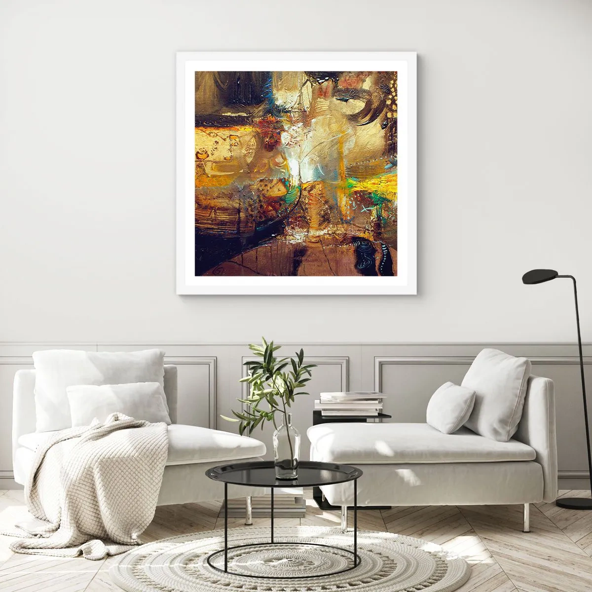 Poster in einem weißen Rahmen - Kalt, wärmer, heiß - 30x30 cm