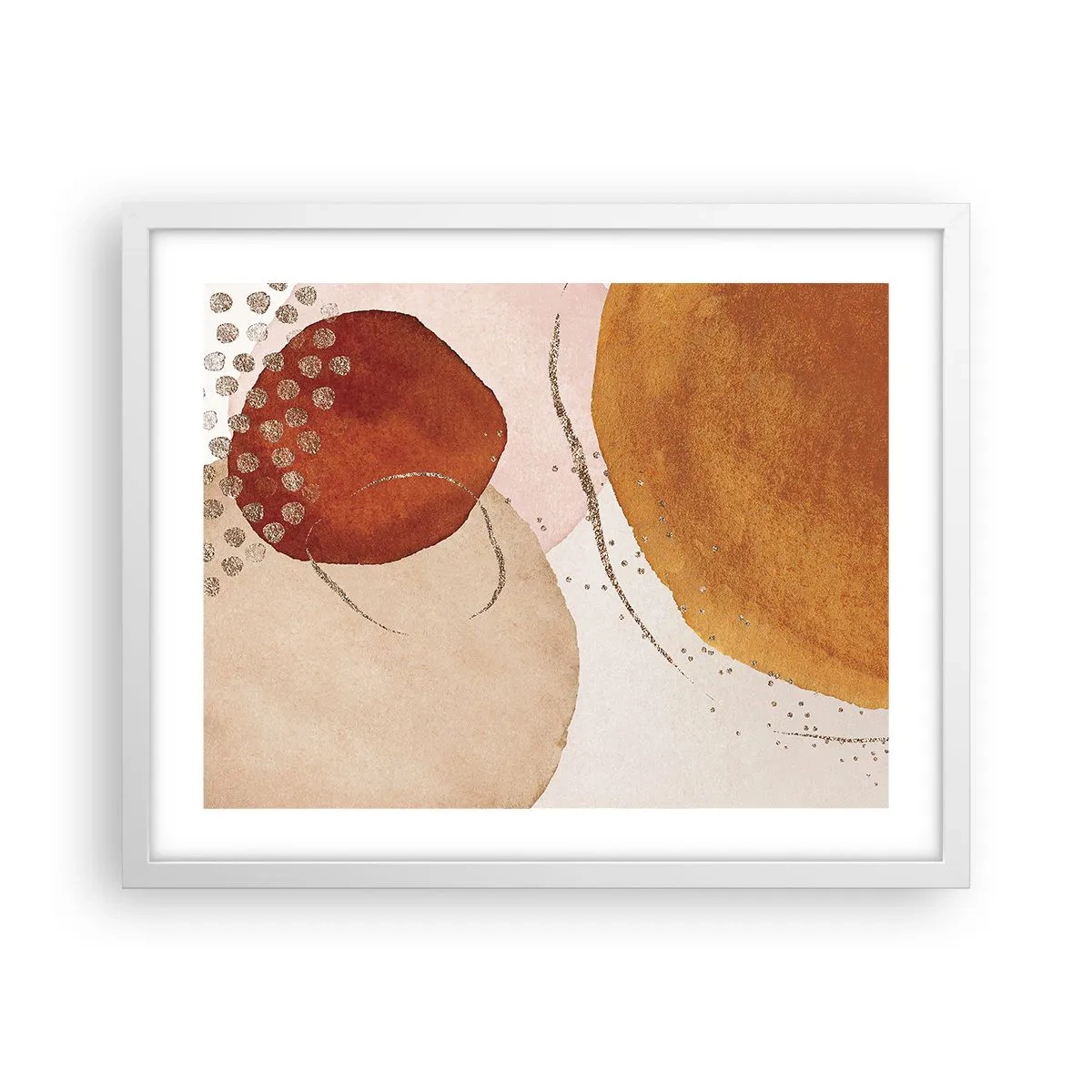 Poster in einem weißen Rahmen - Rundheit und Bewegung - 50x40 cm