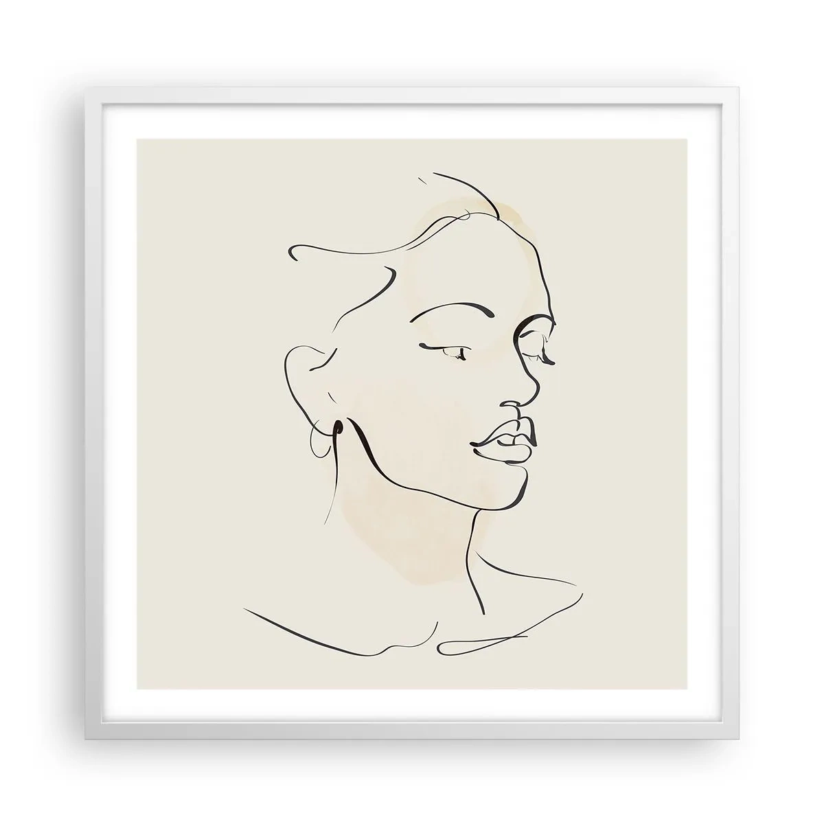 Poster in einem weißen Rahmen - Eine bestimmte Linie - 60x60 cm