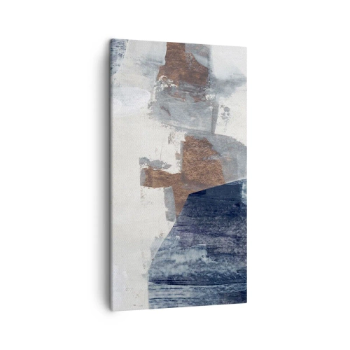 Bild auf Leinwand - Leinwandbild - Blaue und braune Formen - 45x80 cm