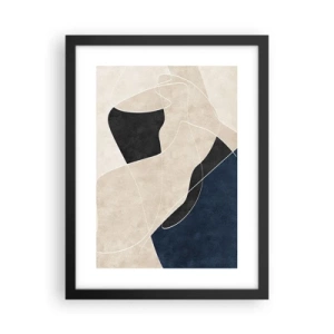 Poster in einem schwarzem Rahmen - Abstrakte Komposition – Farbkontrast - 30x40 cm