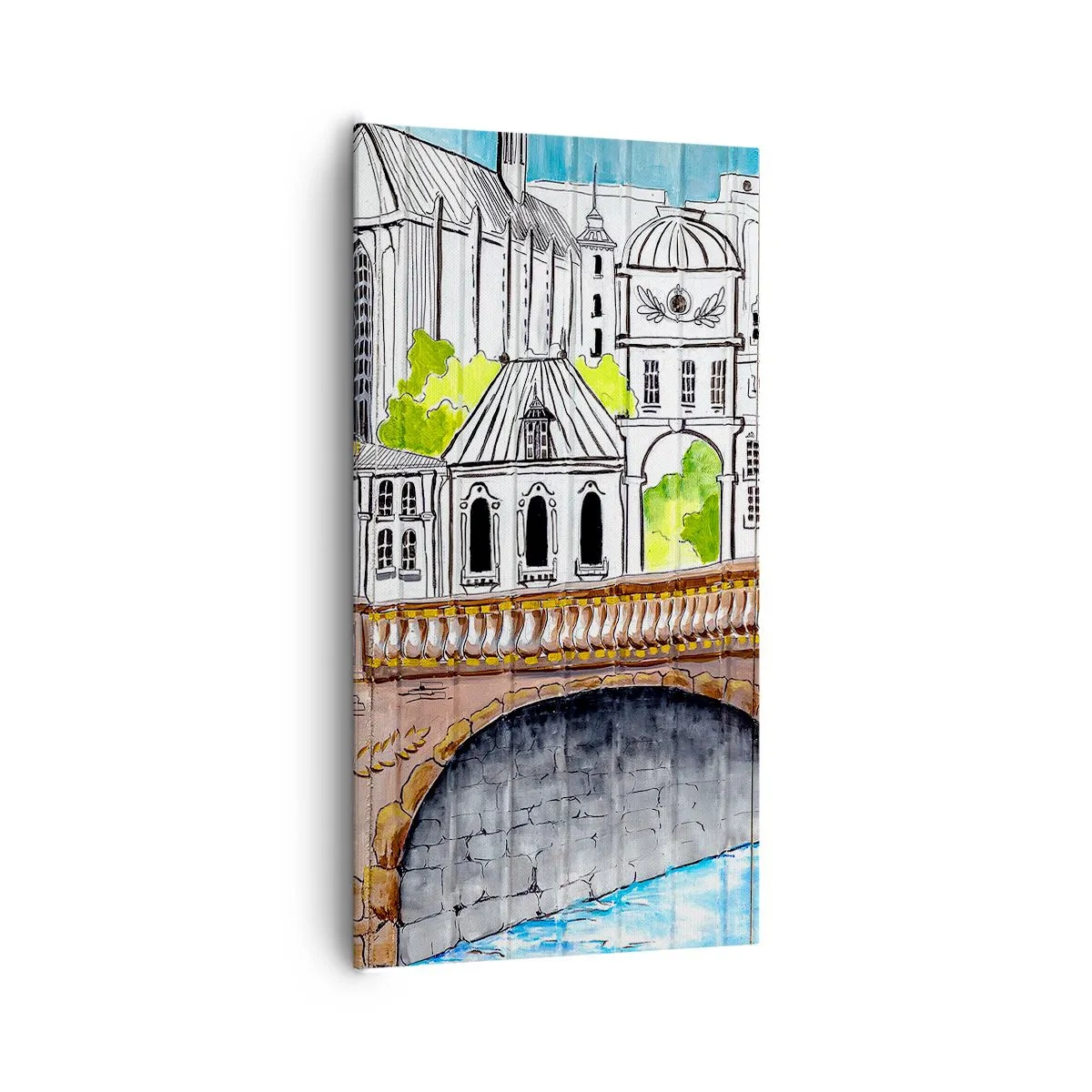 Bild auf Leinwand - Leinwandbild - Die Stadt ist gemalt - 65x120 cm