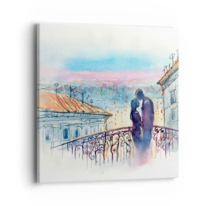 Bild auf Leinwand - Leinwandbild - Paris-Liebhaber - 40x40 cm