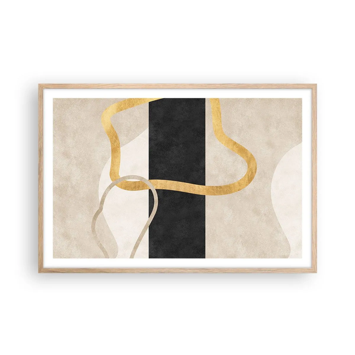 Poster in einem Rahmen aus heller Eiche - Schleifenformen - 91x61 cm