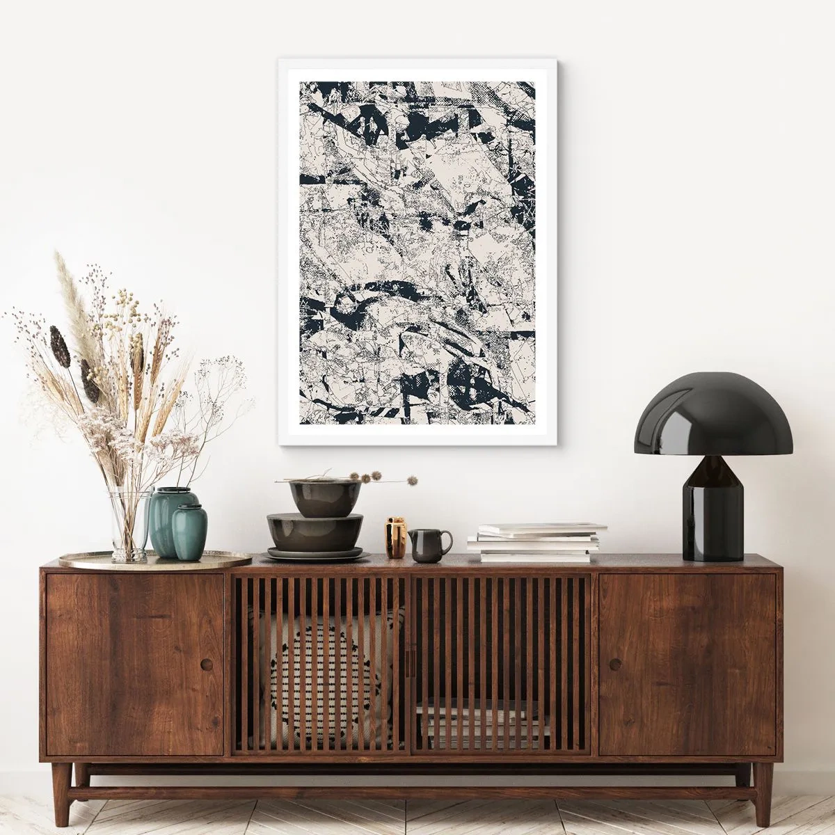 Poster in einem weißen Rahmen - Durchdringung der Gegensätze - 30x40 cm