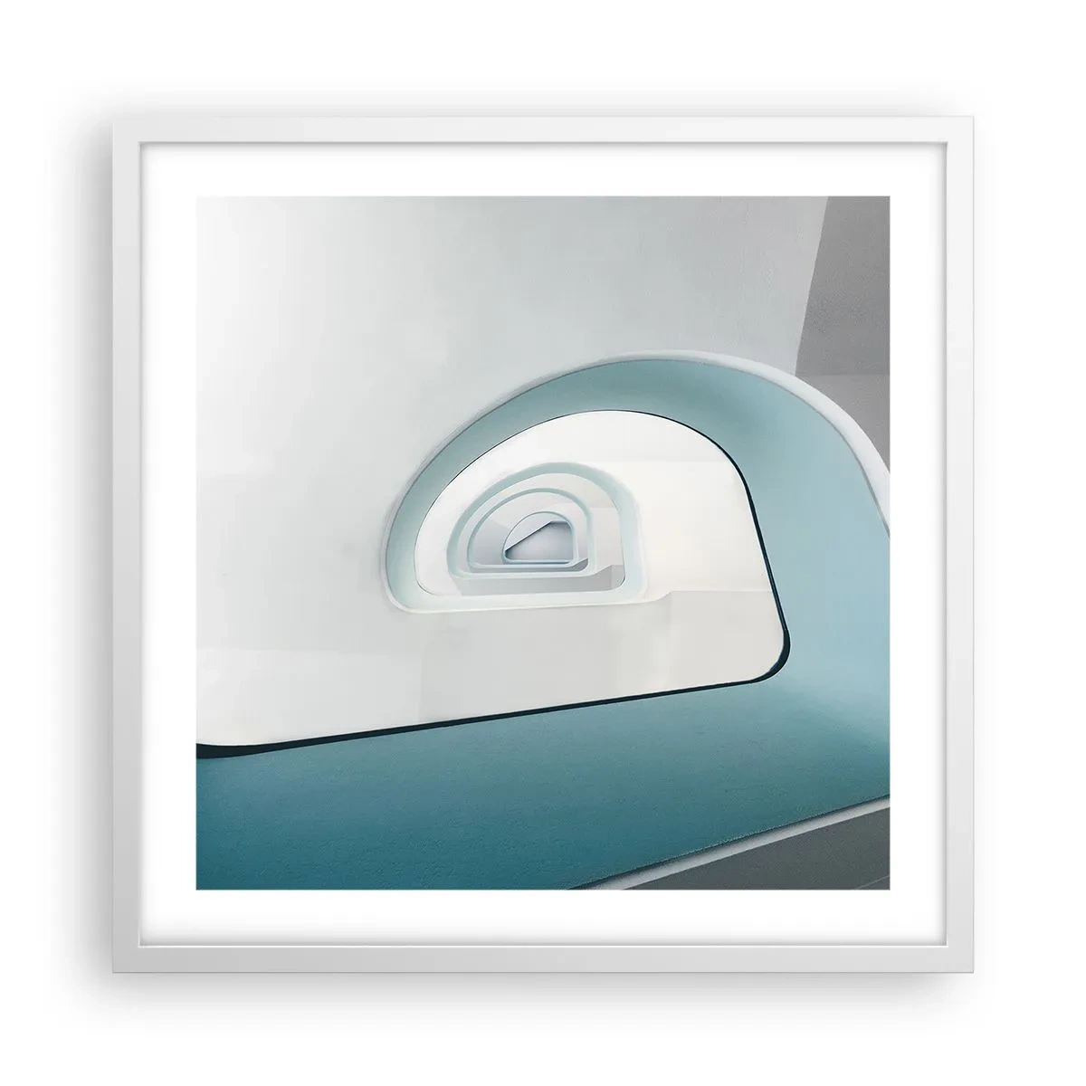 Poster in einem weißen Rahmen - Bis zum Ende des Blaus - 50x50 cm