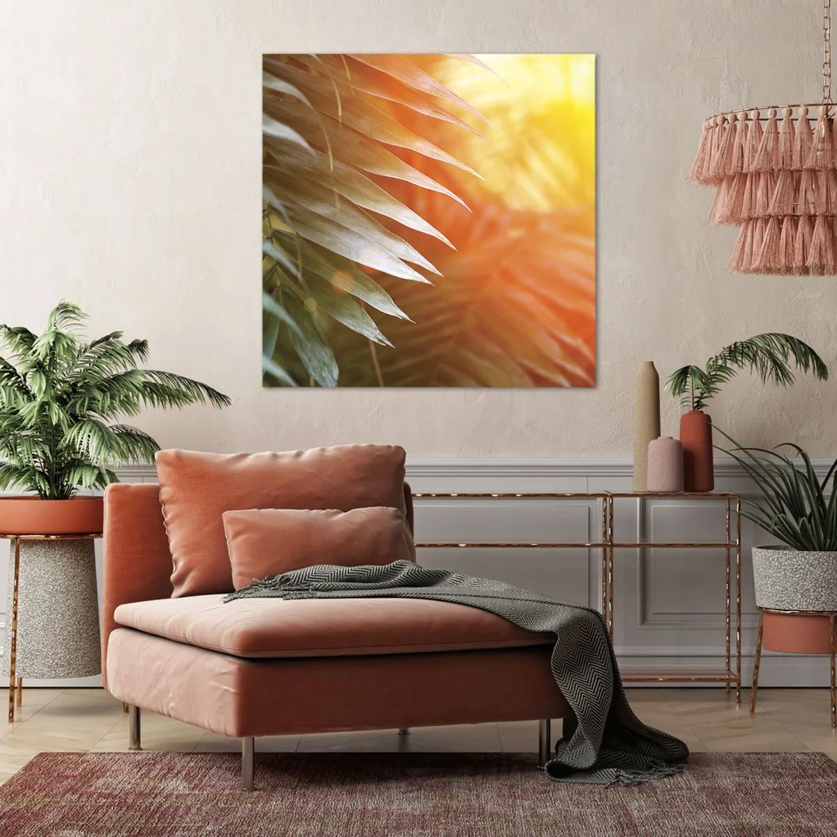 Bild auf Leinwand - Leinwandbild - Morgen im Dschungel - 70x70 cm