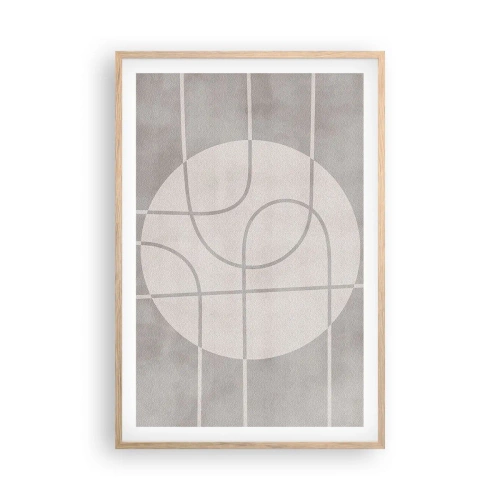 Poster in einem Rahmen aus heller Eiche - Kreisförmig und geradeaus - 61x91 cm