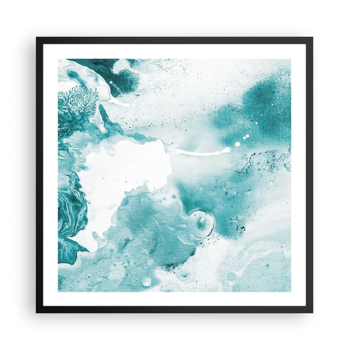 Poster in einem schwarzem Rahmen - Morast von Blau - 60x60 cm