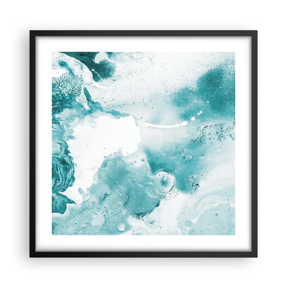 Poster in einem schwarzem Rahmen - Morast von Blau - 50x50 cm