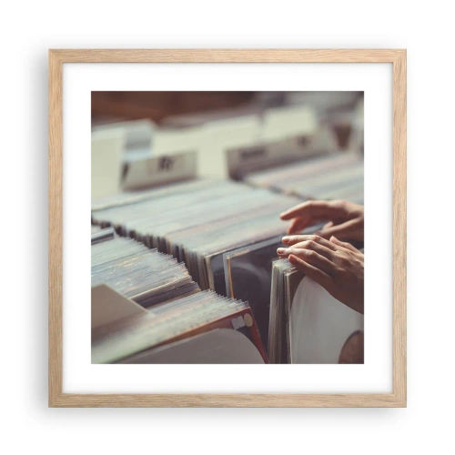 Poster in einem Rahmen aus heller Eiche - Auf der Suche nach Emotionen - 40x40 cm