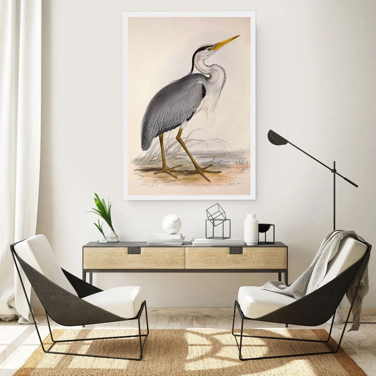Poster - Reihergnade - 50x70cm - Reiher Gnade - Moderne Wanddekoration für Wohnzimmer und Schlafzimmer ARTTOR