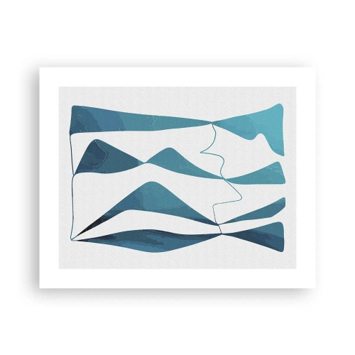 Poster - Abstraktion: türkisfarbene Verbindung - 50x40 cm