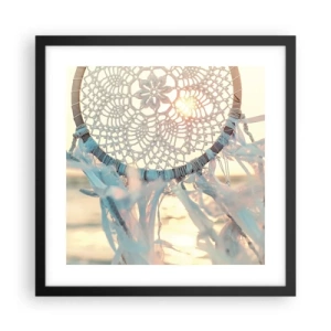 Poster in einem schwarzem Rahmen - Totem aus Spitze - 40x40 cm