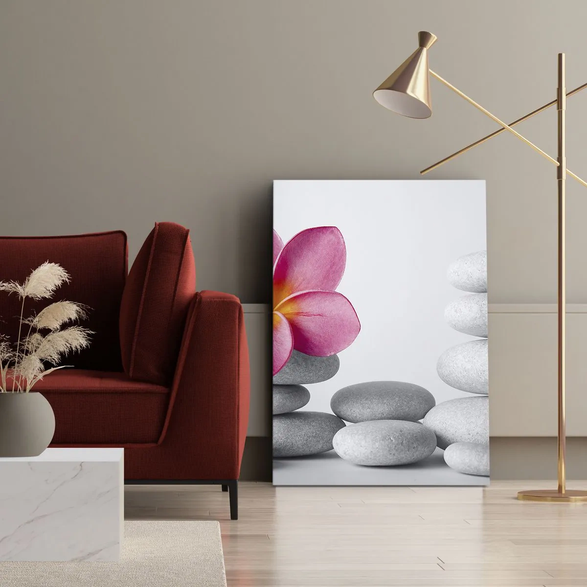 Bild auf Leinwand - Leinwandbild - Stein auf Stein und auf diesem Stein... - 45x80 cm