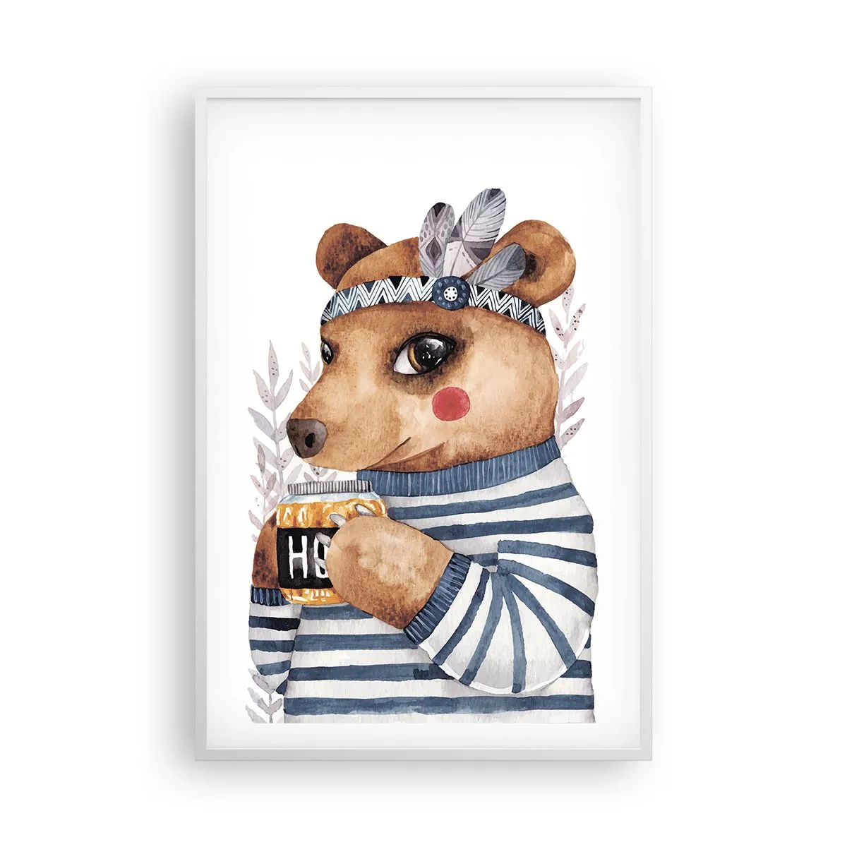 Poster in einem weißen Rahmen - Süße Bärin - 61x91 cm