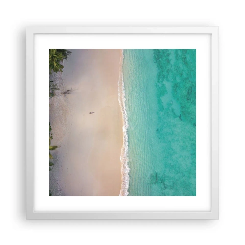 Poster in einem weißen Rahmen - Paradiesstrand - 40x40 cm