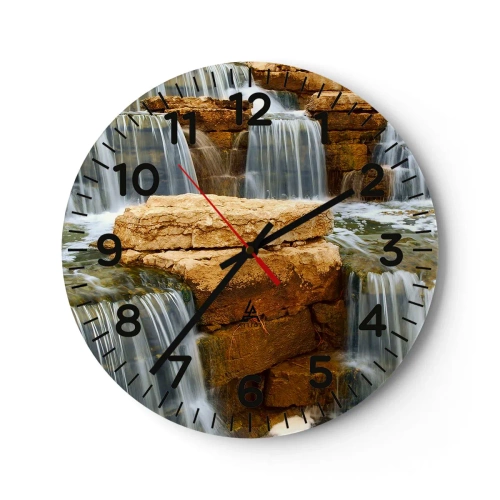 Wanduhr - Glasuhr - Treppe zum Himmel - 40x40 cm