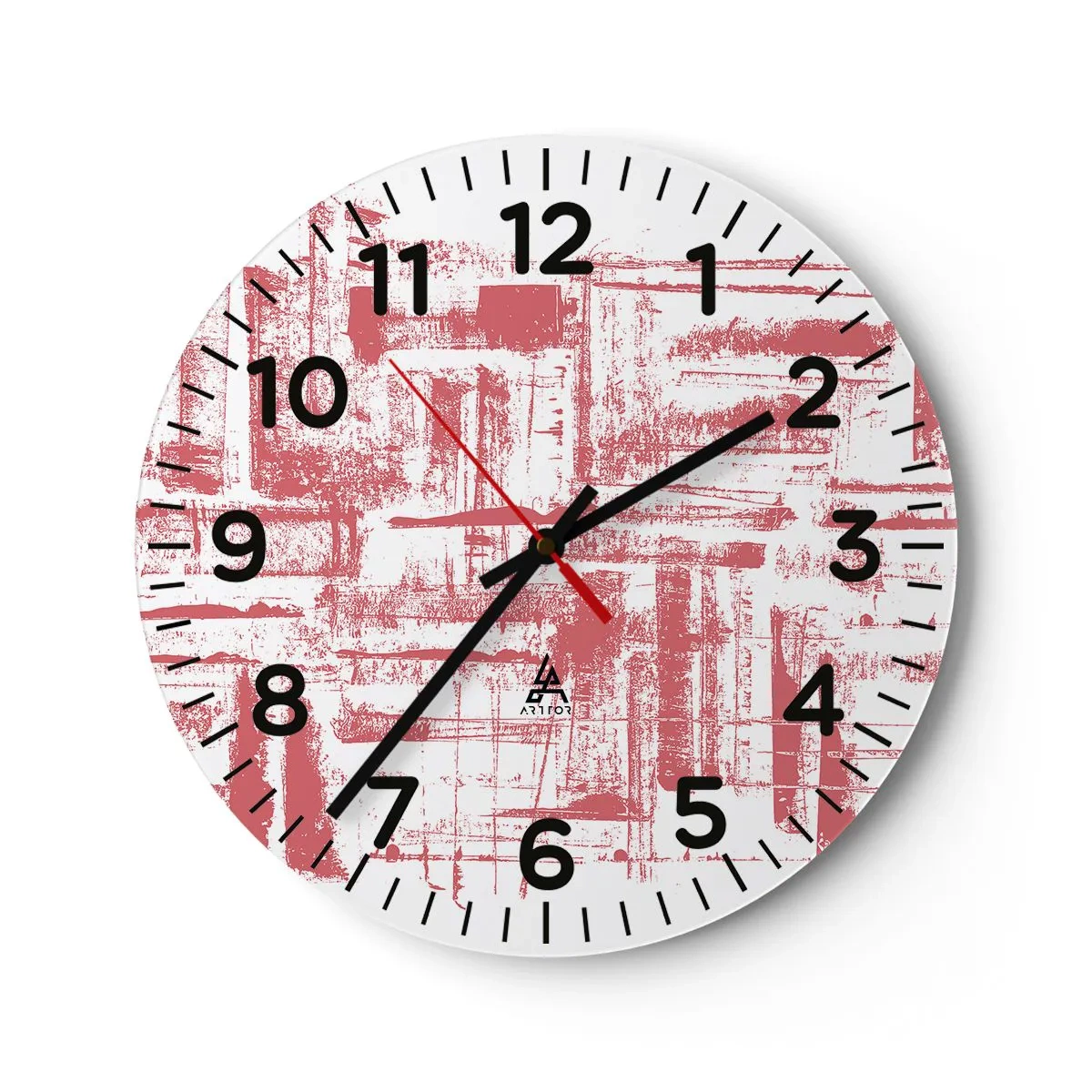 Wanduhr - Glasuhr - Die rote Stadt - 40x40 cm