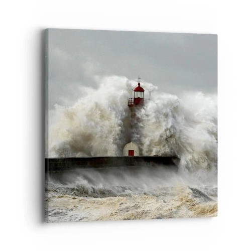 Bild auf Leinwand - Leinwandbild - Die Wut des Ozeans - 40x40 cm