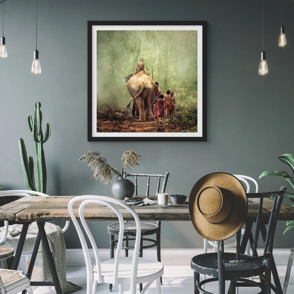 Poster in einem schwarzem Rahmen - Neues Dschungelbuch - 60x60 cm