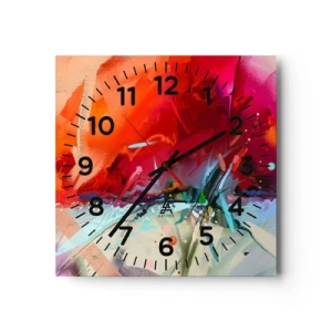 Wanduhr - Glasuhr - Eine Explosion von Lichtern und Farben - 40x40 cm