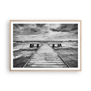 Poster in einem Rahmen aus heller Eiche - Ich warte darauf, dass der Wind wegjagt... - 100x70 cm