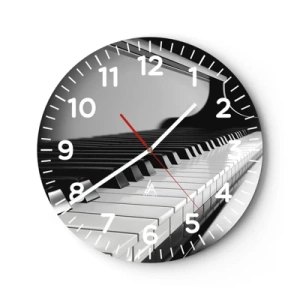 Wanduhr - Glasuhr - Harmonie von Formen und Farben - 40x40 cm