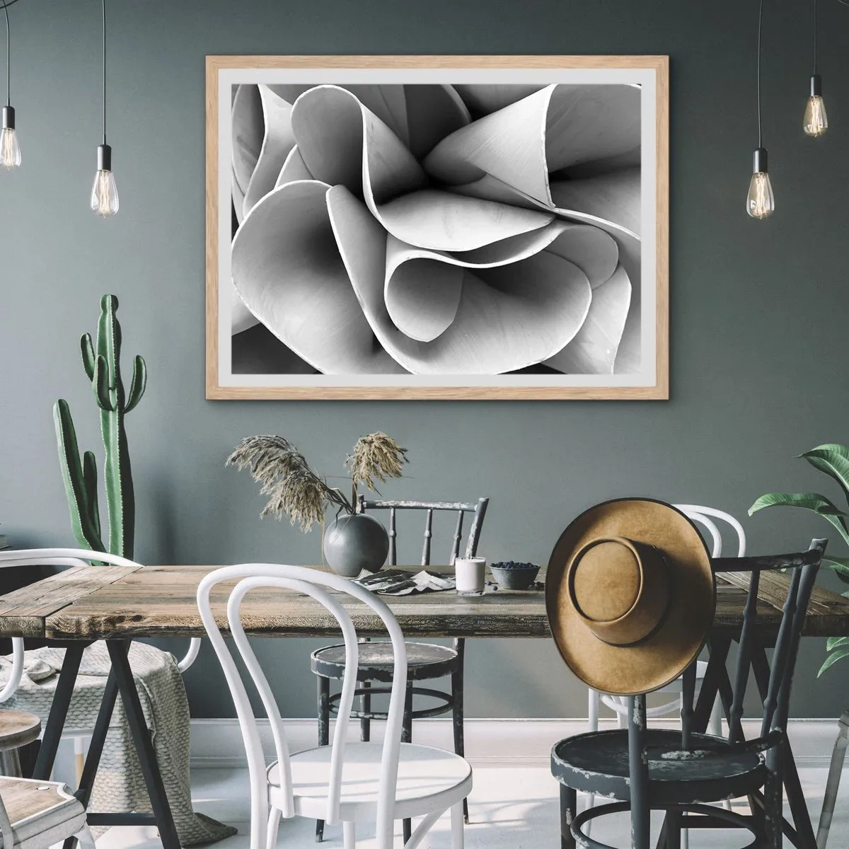 Poster in einem Rahmen aus heller Eiche - Es passiert im Weltraum - 50x40 cm