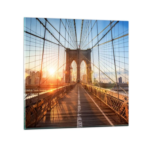 Glasbild - Bild auf glas - Auf der goldenen Brücke - 60x60 cm