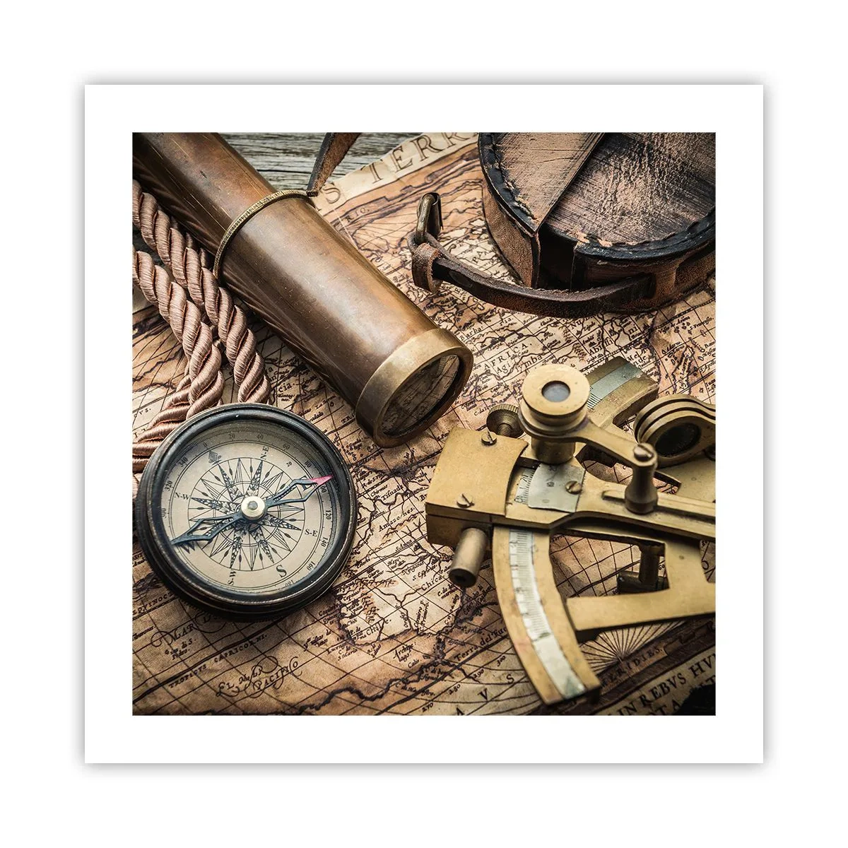 Poster - Setze Sie einen Kurs - 50x50 cm