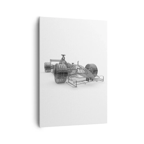Bild auf Leinwand - Leinwandbild - Eine Designskizze eines Rennwagens auf hellem Hintergrund - 70x100cm - Perfektes Design – die Idee von Schwung - Moderne Wanddekoration für Wohnzimmer und Schlafzimmer ARTTOR