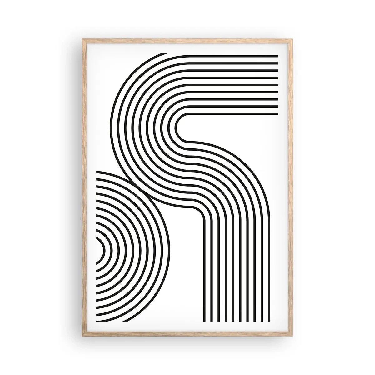 Poster in einem Rahmen aus heller Eiche - An der Kurve - 70x100 cm
