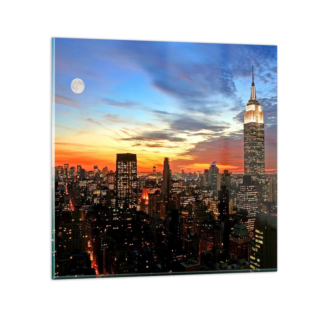 Glasbild - Bild auf glas - Leuchtende amerikanische Nacht - 50x50 cm