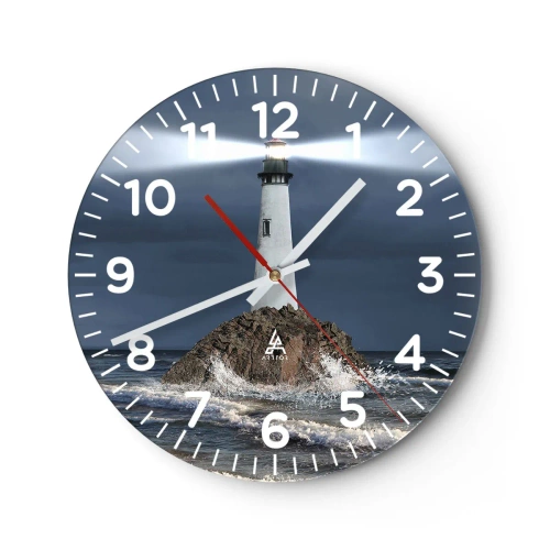 Wanduhr - Glasuhr - Hier... hier... hier! - 30x30 cm