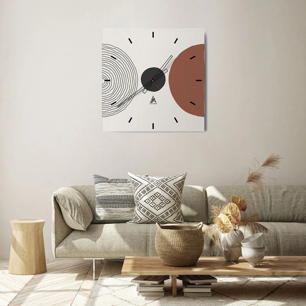 Wanduhr - Glasuhr - Das Zentrum der Aufmerksamkeit - 30x30 cm