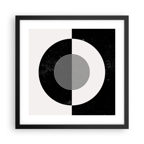 Poster in einem schwarzem Rahmen - Harmonie in Schwarz und Weiß - 40x40 cm