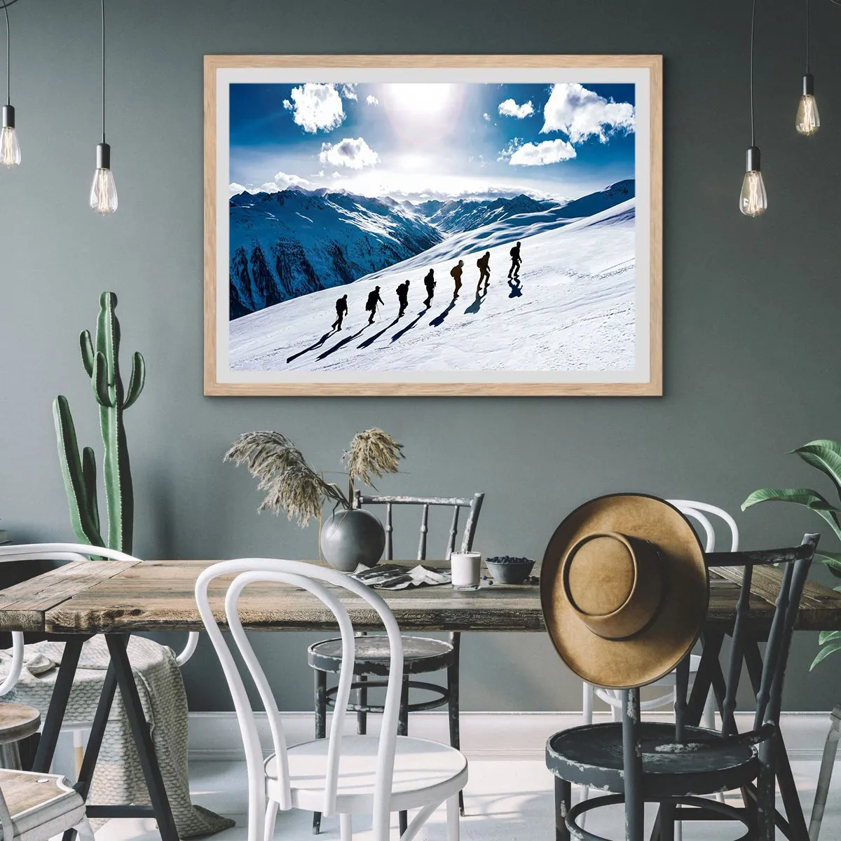 Poster in einem Rahmen aus heller Eiche - Das Team der Eroberer - 40x30 cm