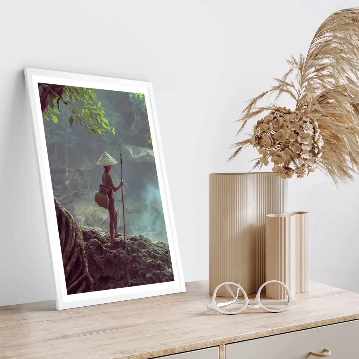 Poster in einem weißen Rahmen - Befreundet mit der Natur - 50x70 cm