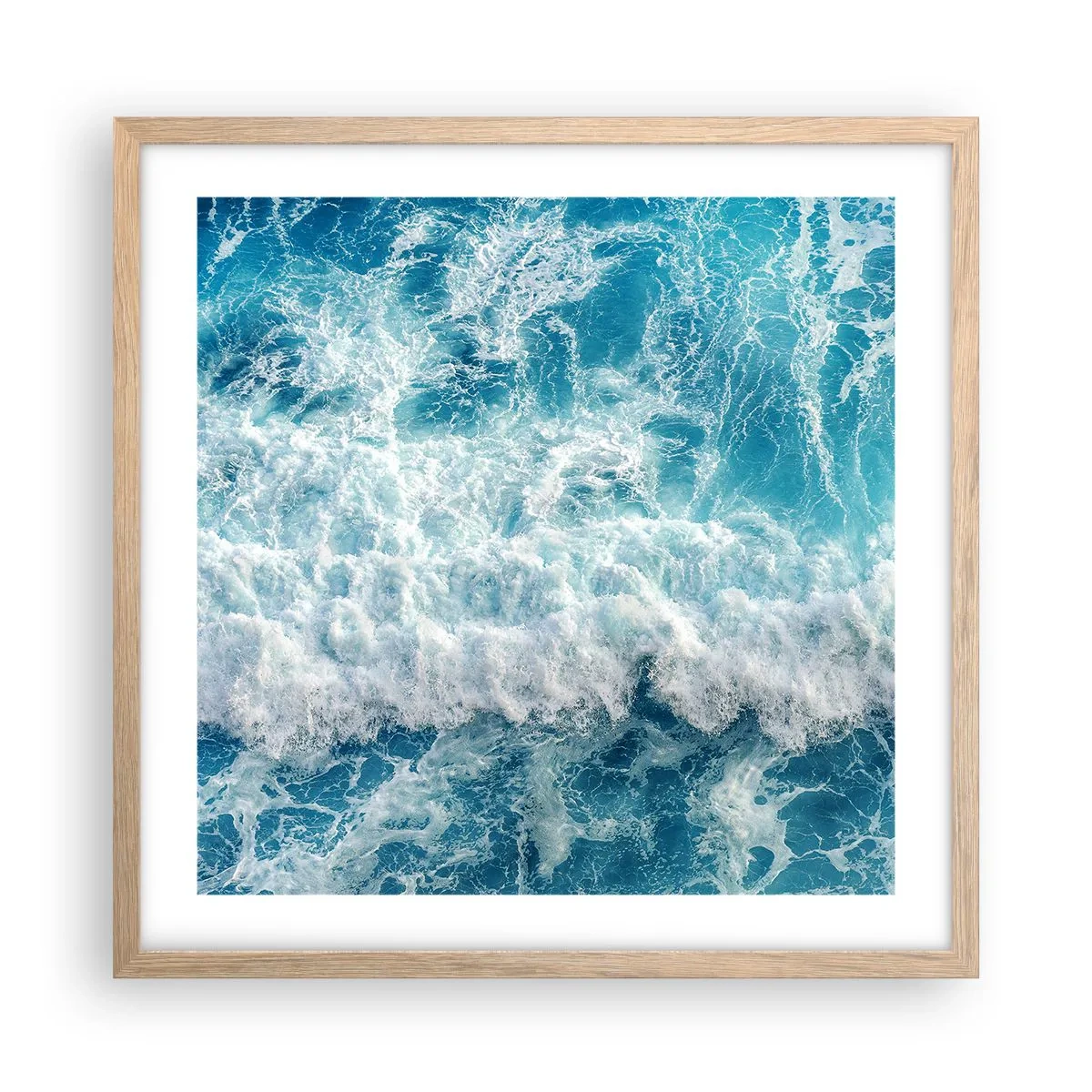 Poster in einem Rahmen aus heller Eiche - Freudig und springend - 50x50 cm