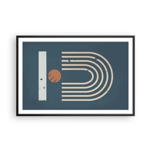 Poster in einem schwarzem Rahmen - Geometrie auf dem Granatapfel - 91x61 cm