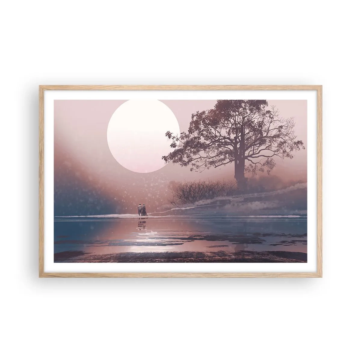 Poster in einem Rahmen aus heller Eiche - Wunder der Nacht - 91x61 cm