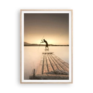 Poster in einem Rahmen aus heller Eiche - Vor dem schlafen gehen - 70x100 cm
