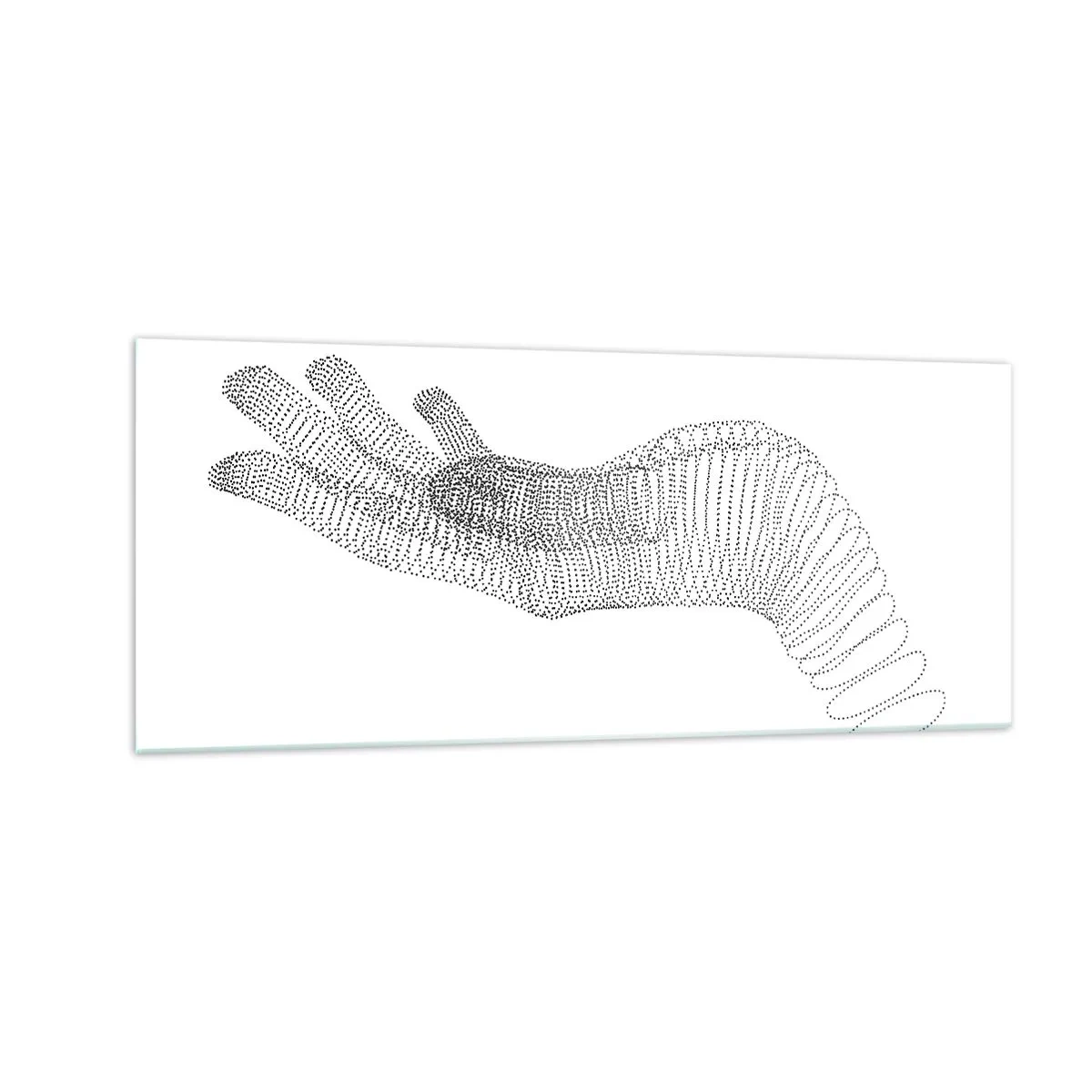 Glasbild - Bild auf glas - Federnde Hand - 100x40 cm